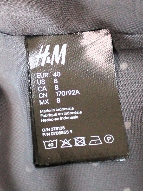 H&M Gray Polka Dot Career Dress, Size 8 - Picture 7 of 11